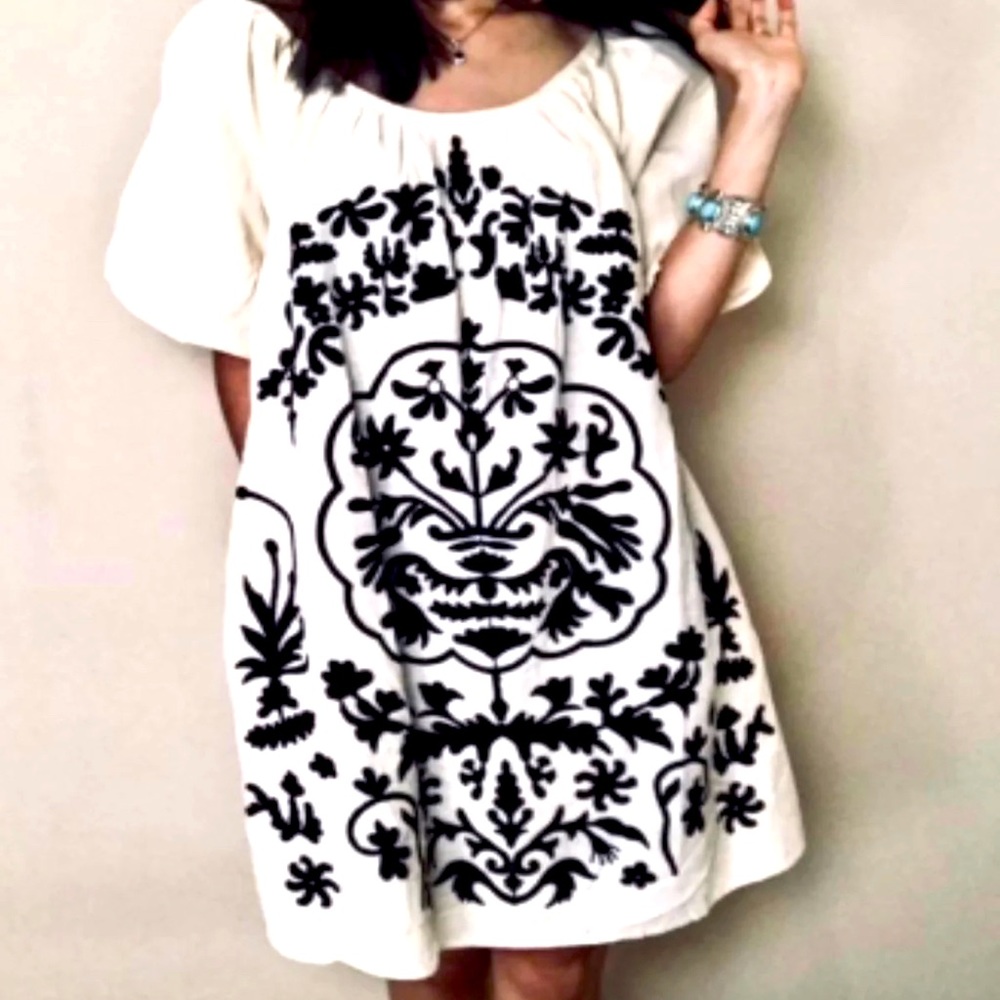 Free People Fiona Embroidered Mini Dress. 
Size Medium.
